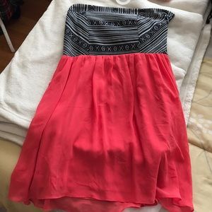 Francesca’s Aztec and coral dress